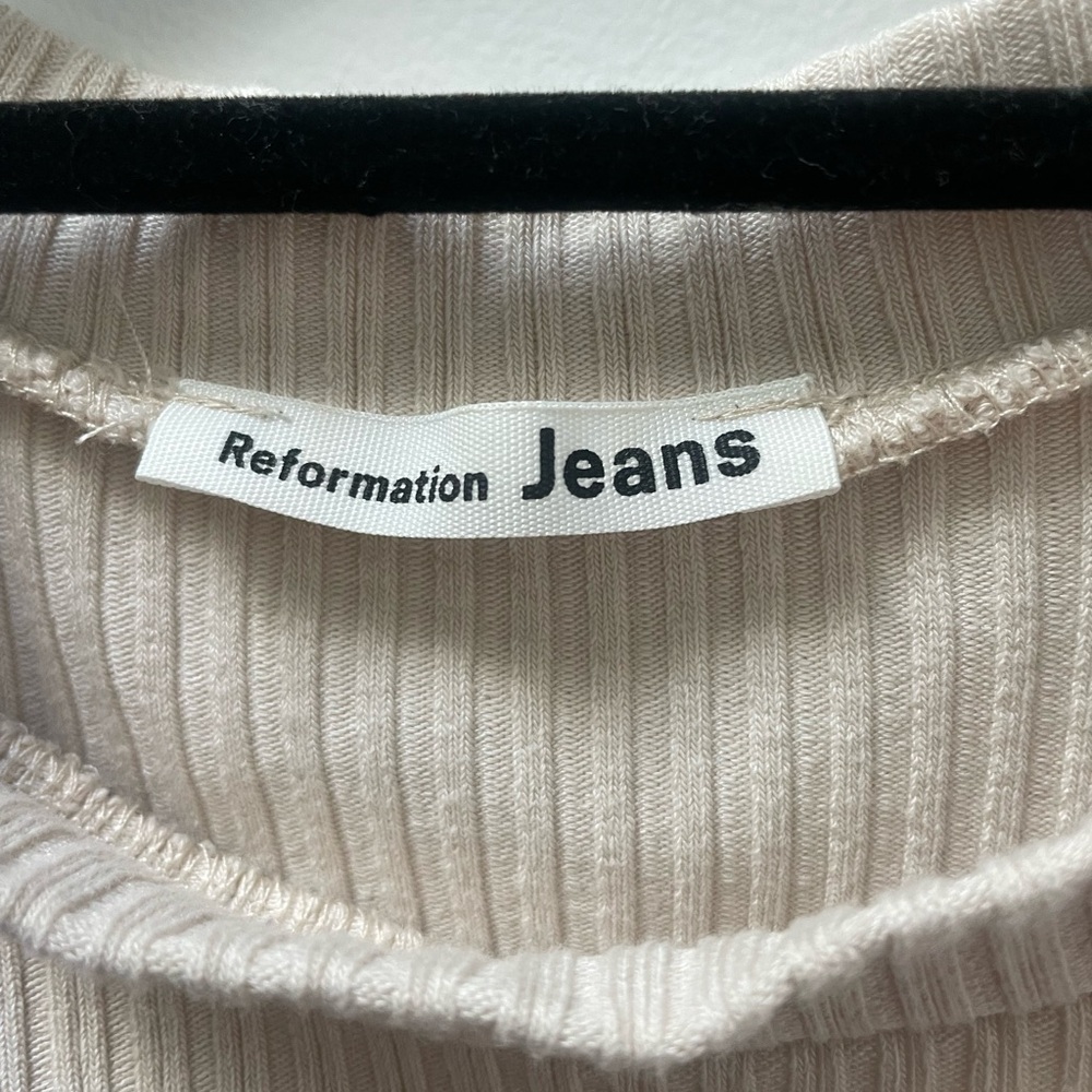 Reformation Rib Knit Cream Dress - Picture 3 of 7